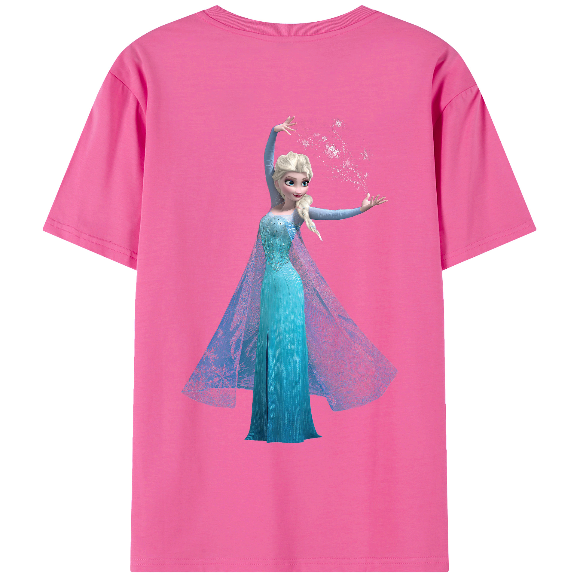 （画像用） アナと雪の女王 アンナ エルサ Frozen Anna Elsa レディース半袖Tシャツ(バックプリント)